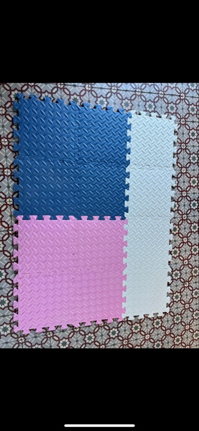 Lot 12 dalles tapis bébé enfant parc