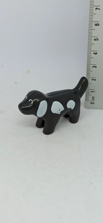 Chien noir taches blanches playmobil 123