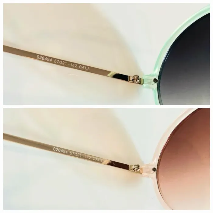 Lot de deux lunettes de soleil femme rondes beige et verte uvprotection catégorie 3 - photo numéro 4
