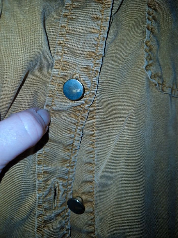 Chemise femme manche longue marron poche avant taille S TBE Reiko - photo numéro 3