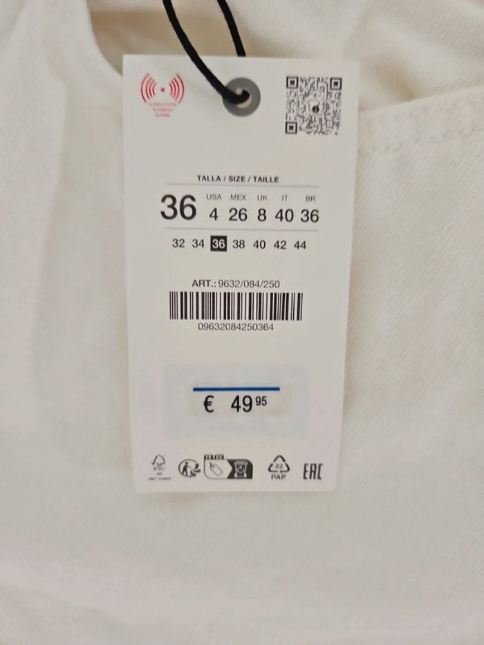 Jean femme blanc zara The ZW taille 36 Neuf cont5 - photo numéro 6