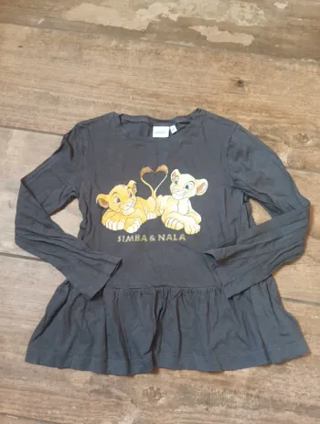 Blouse tee shirt manches longues Fille 6 ans Simba et Nala Disney