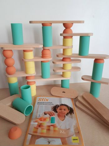 Stix Oppi jeu de construction en bois modularité et créativité  60 pièces 