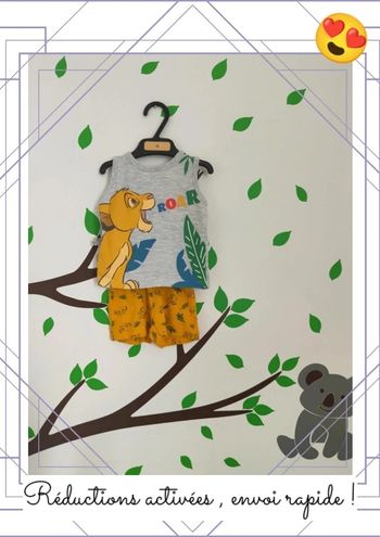 Ensemble roi lion gris et jaune 3M