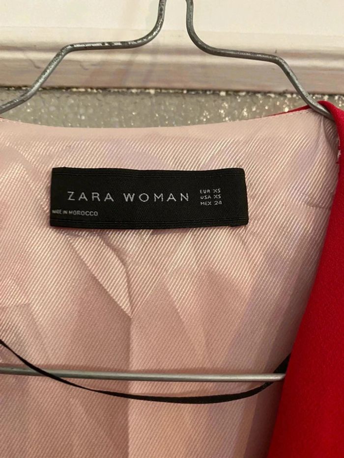 Veste cape zara xs rose fonce framboise - photo numéro 3