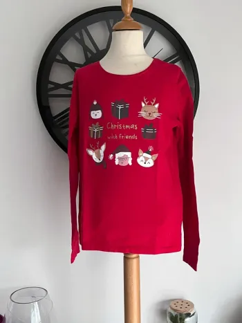 Tee-shirt noël rouge 12 ans