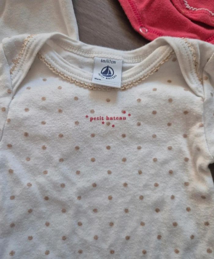 Lot de 3 bodies Petit bateau 6 mois - photo numéro 2