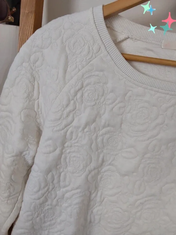 Sweat  pull sabbhy romantique crème fleuri T 40 Maïa Hemera Paris - photo numéro 4