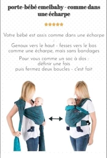 Porte bébé emeibaby easy baby Size 0 3 ans