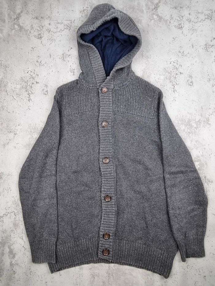 Veste à boutons avec capuche – Tommy Hilfiger – Gris – Taille L Hommes (mesures en photos) - photo numéro 3