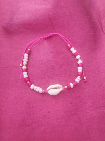 Bracelet mignon perle rose coquillage