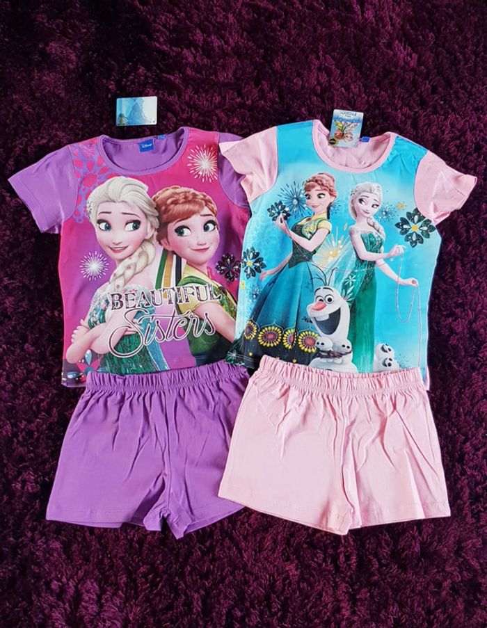 lot de 2 pyjamas short fille la reine des neiges disney