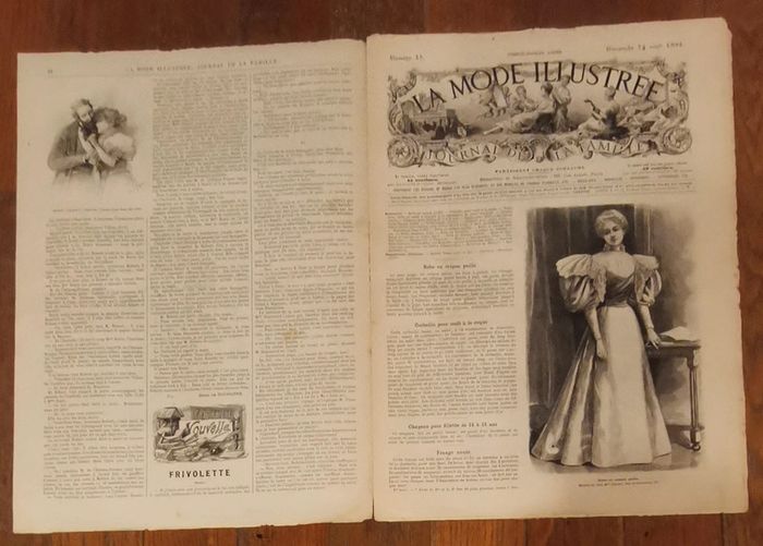 Journal la mode illustrée supplément 14 avril 1895 N°15 vintage - photo numéro 2