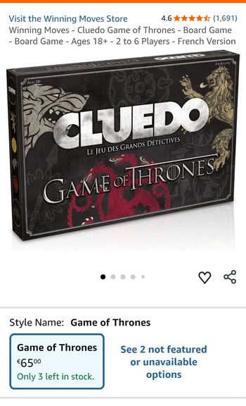 Cluedo "Game Of Thrones" -  édition complète