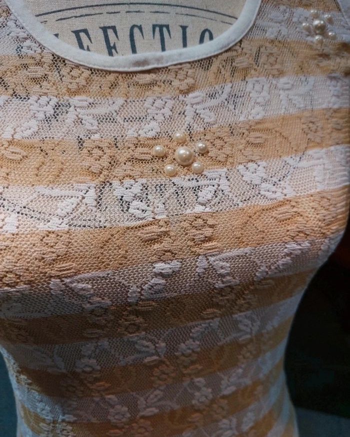 Débardeur beige dentelle - photo numéro 2