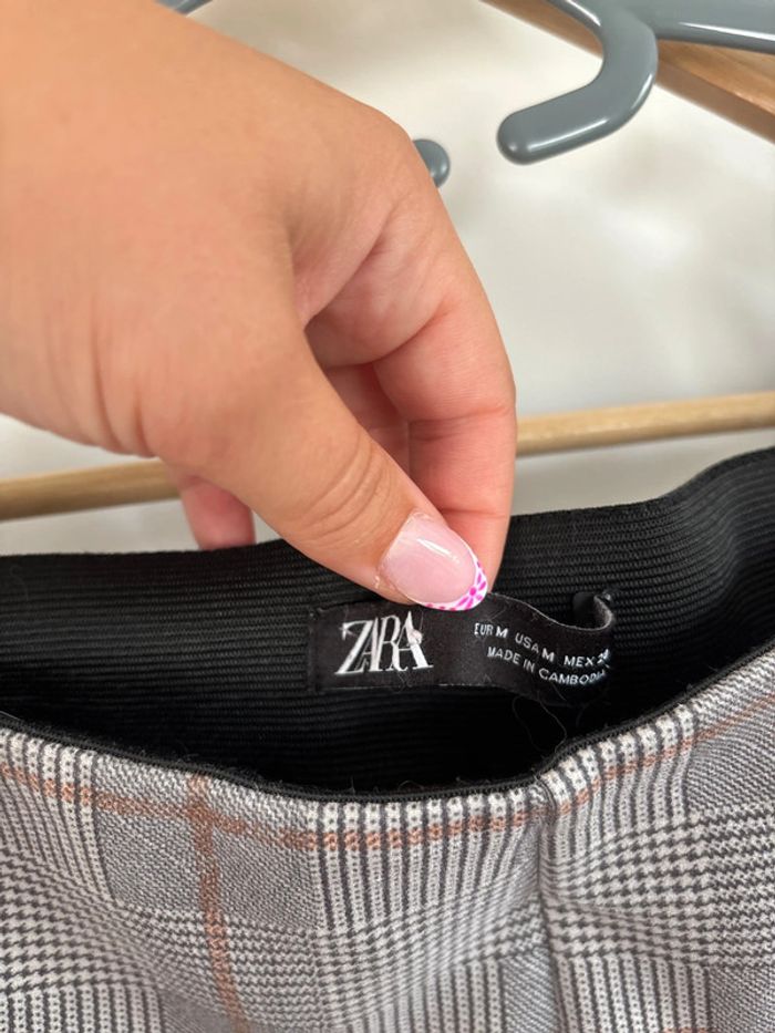 pantalon slim à carreaux zara taille 38 / M - photo numéro 2