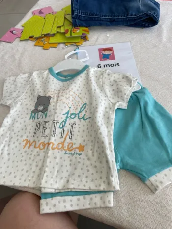 Ensemble été sucre d’orge 6 mois neuf