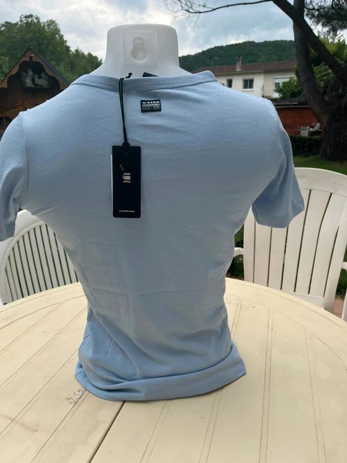 T shirt G Star Raw taille XS bleu pale - photo numéro 2