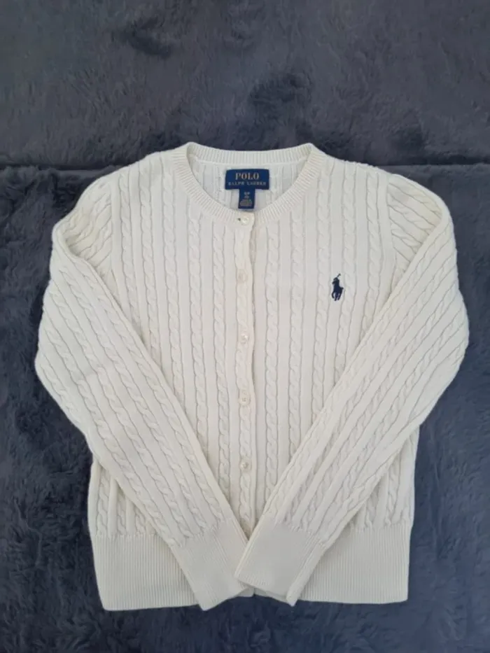 Cardigan Ralph Lauren blanc, 6 ans Enfant - photo numéro 2