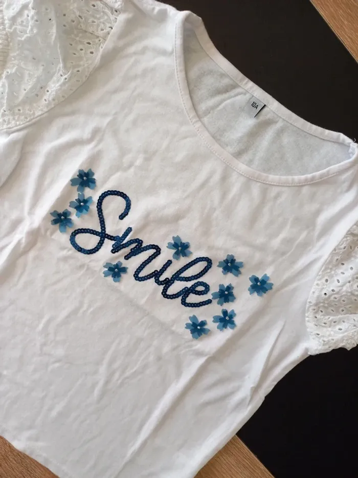 Tee-shirt blanc fille 10 ans - photo numéro 2