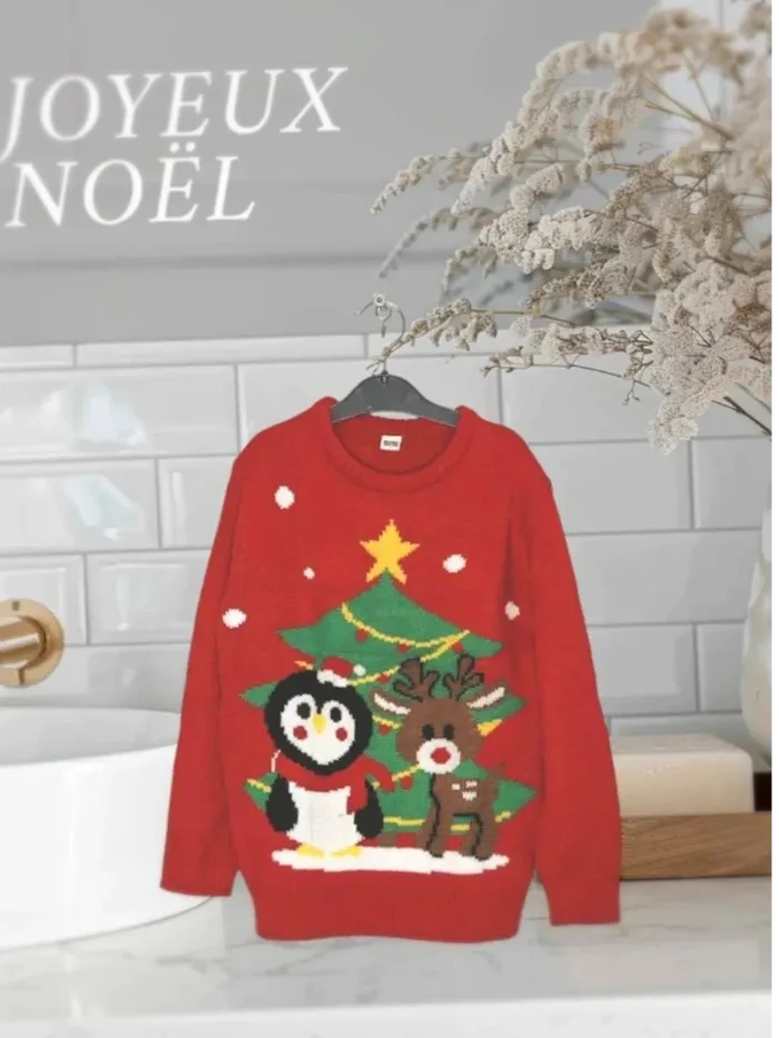 Pull de Noël enfant (Taille 110-116) Parfait pour les fêtes