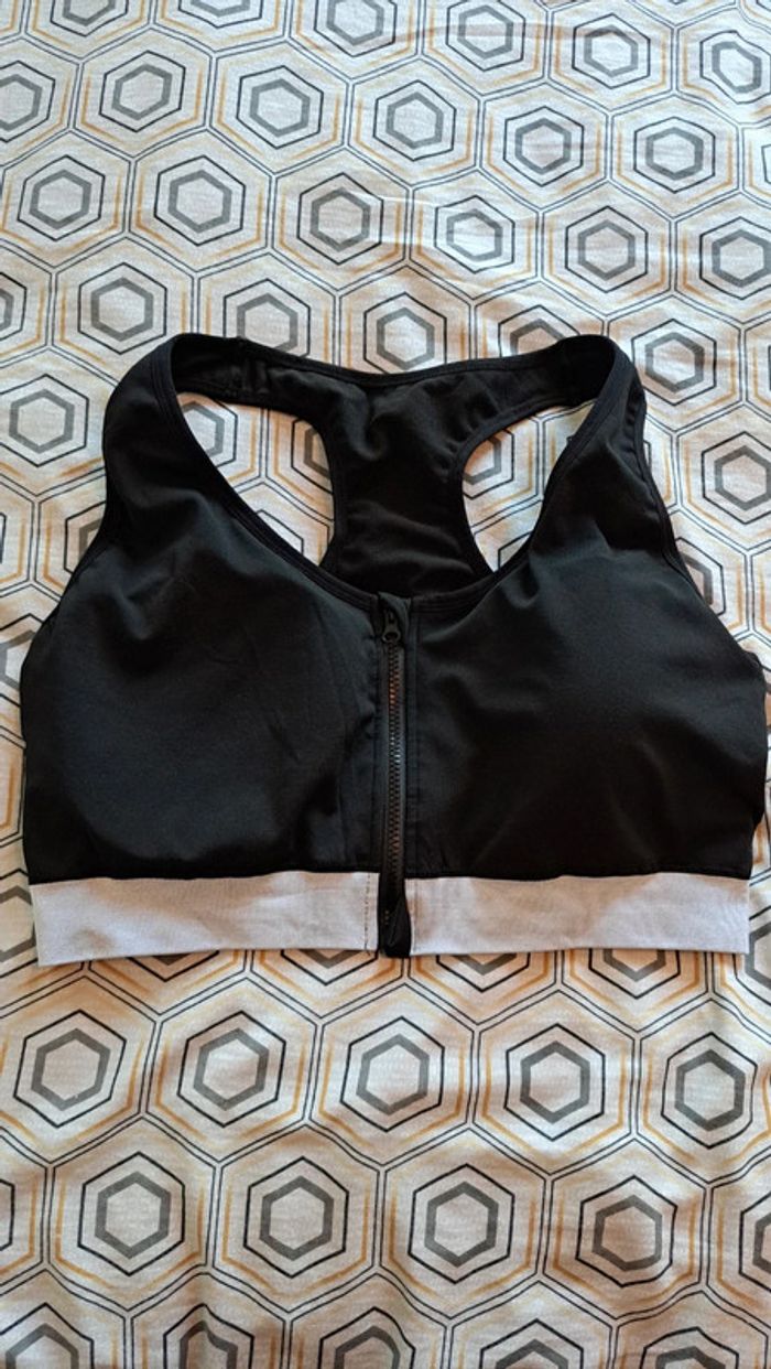 Brassière sport noire et grise