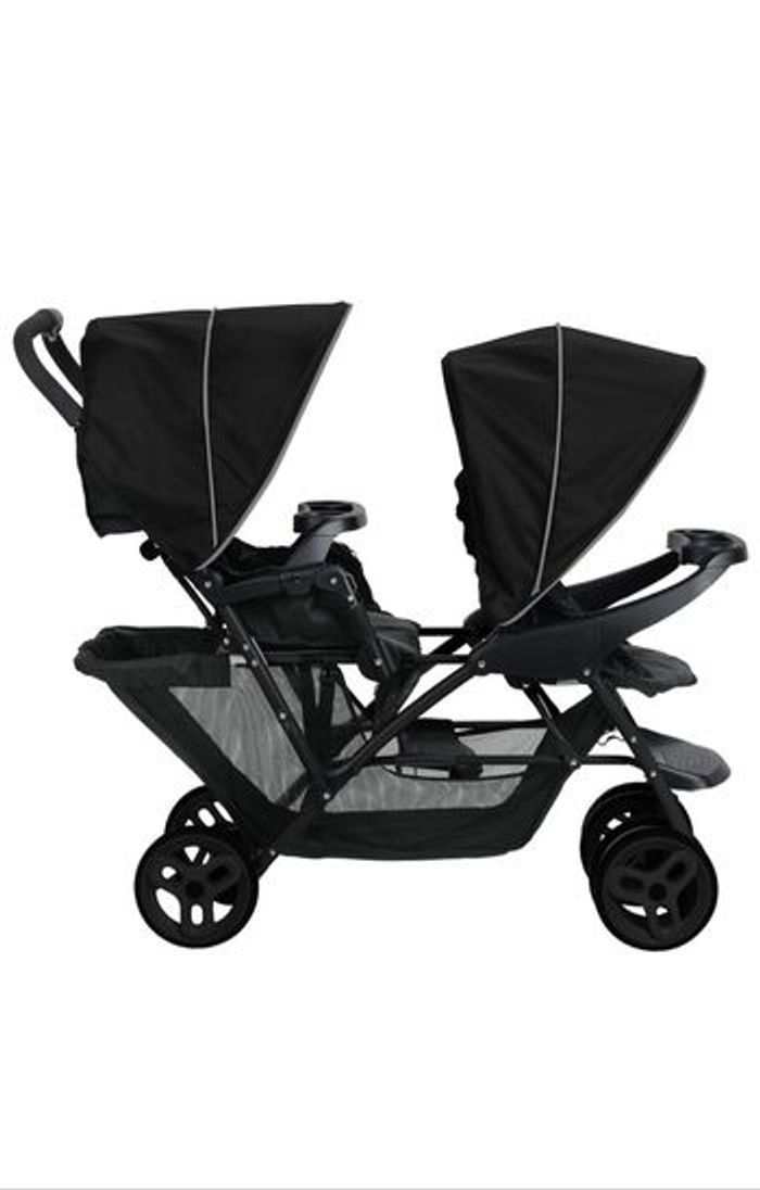 Poussette double + protège pluie