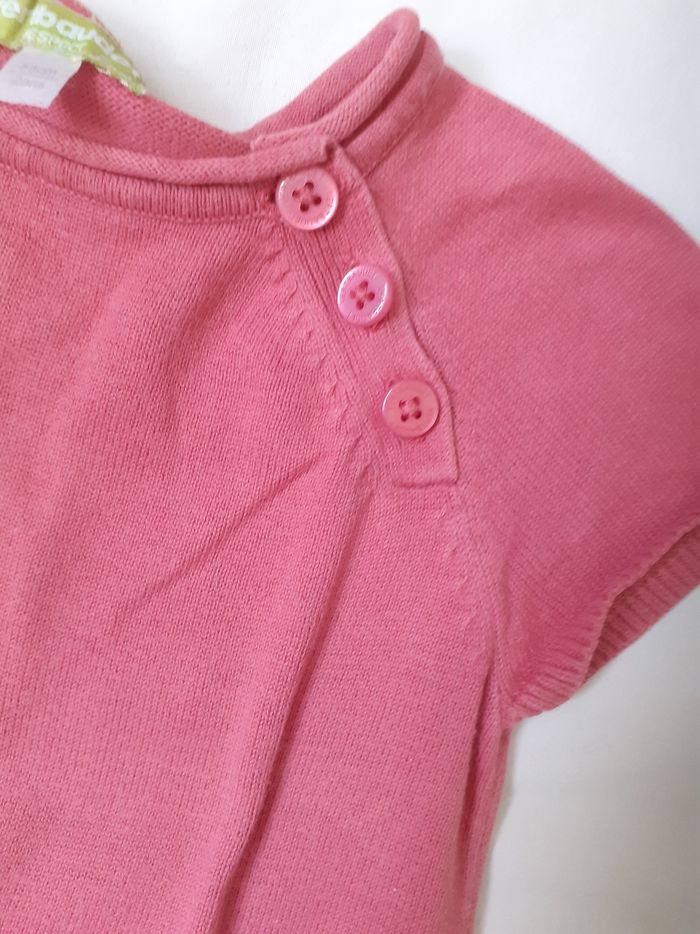 Robe maille vieux rose motif lubellule blanche - photo numéro 4