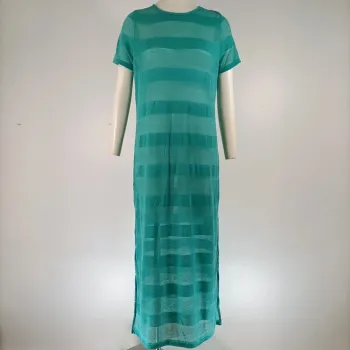 Robe longue bleue turquoise verte ajourée avec dos nu - robe de plage Taille 38 - A135