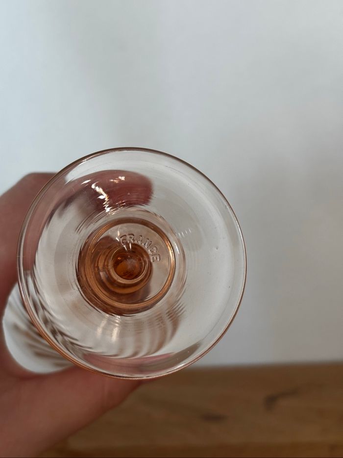 Vintage lot de 6 verres à vin Luminarc Rosaline - photo numéro 6