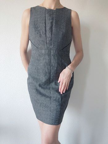 Robe tailleur droite cintré carreaux tartan gris / Atmosphère - 38/M