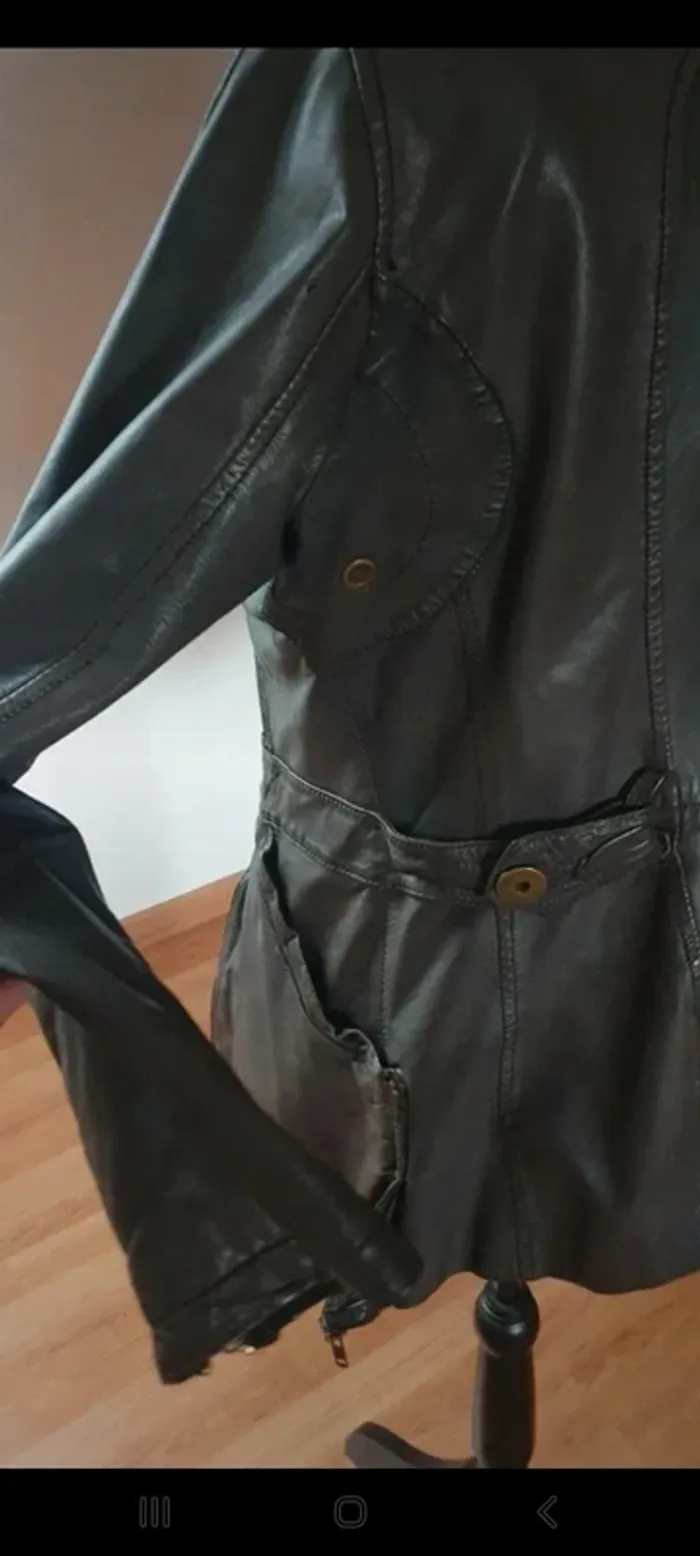 Veste en cuir marron 38/40 - photo numéro 3