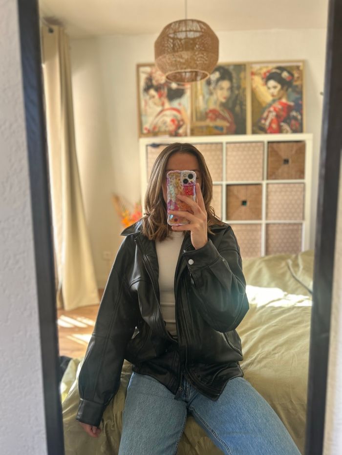 Veste en similicuir asos design noir