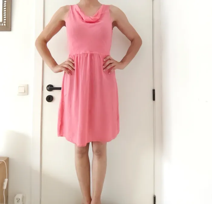 Belle robe d'été légère rose bonbon 1.2.3. Paris 100% soie - photo numéro 3