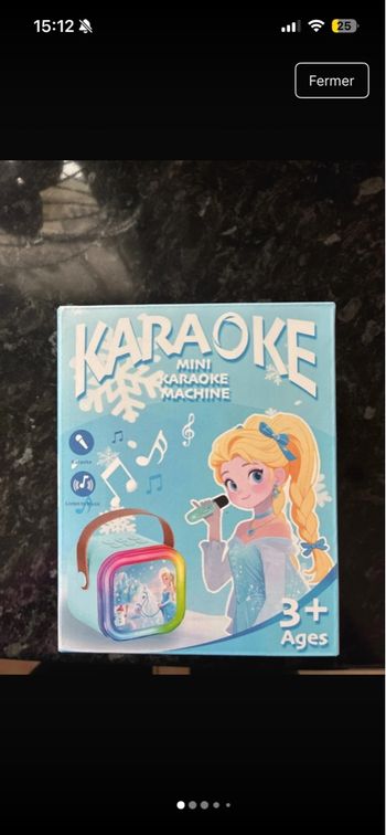 Mini karaoké Frozen lumineux avec 2 micros sans fil neuf 