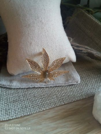 Broche labradorite feuille d'érable