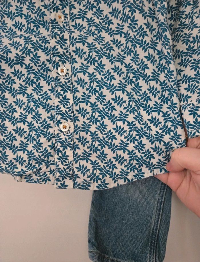 Ensemble chemise pantalon JBC / H&M 74 cm 👦 - photo numéro 2