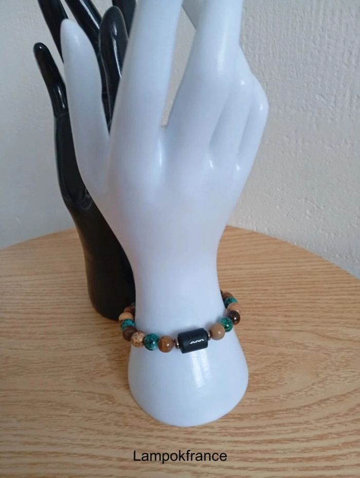 Constellation signe zodiaque bracelet en pierres naturelles Malachite verseau