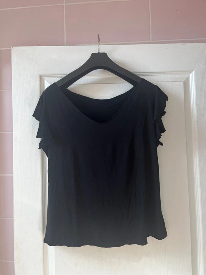 T-shirt noir manches courtes