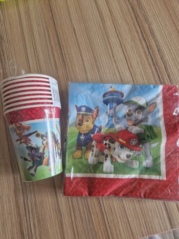 Gobelets et serviettes Pat Patrouille