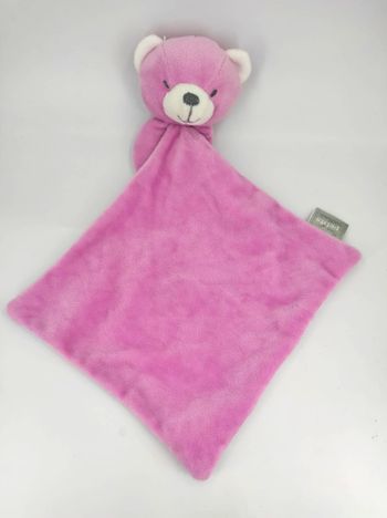 Doudou Mouchoir Ours rose Mes petits Cailloux