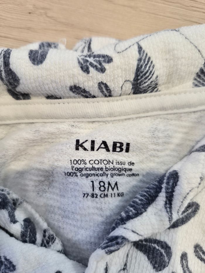 Chemise légère en coton à manches courtes blanches à fleurs bleu, Kiabi, 18 mois - photo numéro 3