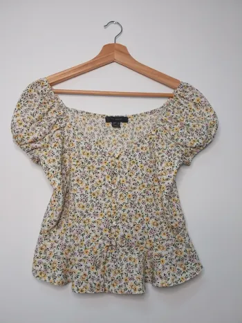 Blouse à fleurs jaunes Primark 36