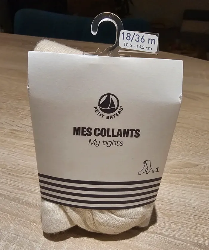Collant Petit Bateau – Écru – T. 18-36 mois