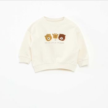 Pull molletonné beige ours