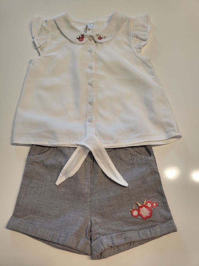 Ensemble neuf short chemise 18 mois Orchestra
