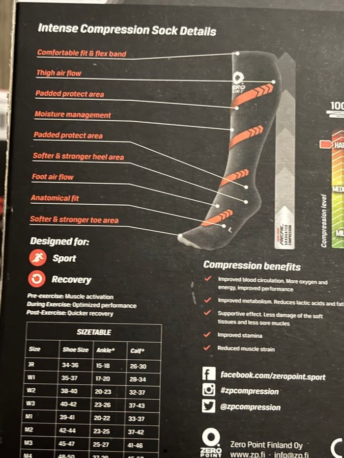 Chaussettes de running triathlon Zero Point Intense – Taille M – Couleur orange – Neuf  ni - photo numéro 6