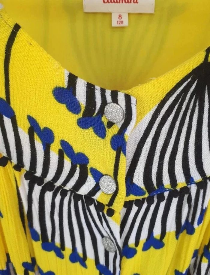 35 € Combinaison estival sans manches jaune, noir, blanc et bleu Catimini - photo numéro 2
