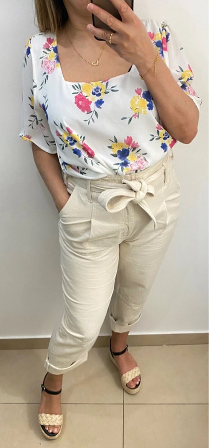 Blouse   fleurie fluide - photo numéro 4