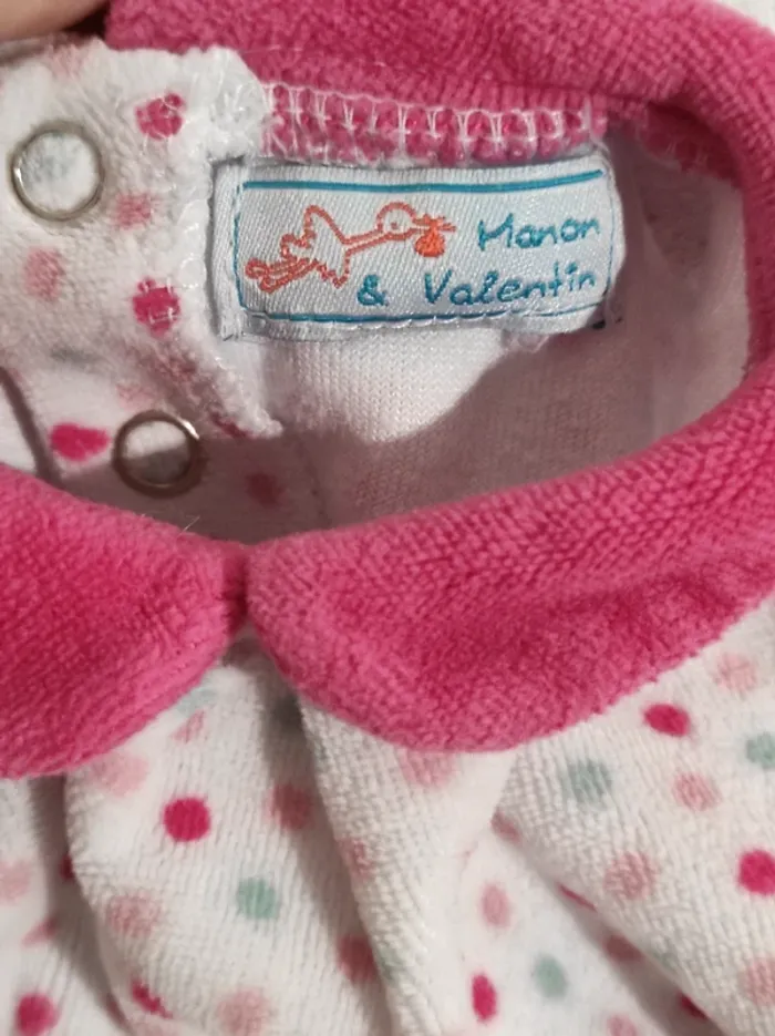 Pyjama velours - 6 Mois - Fille - photo numéro 3